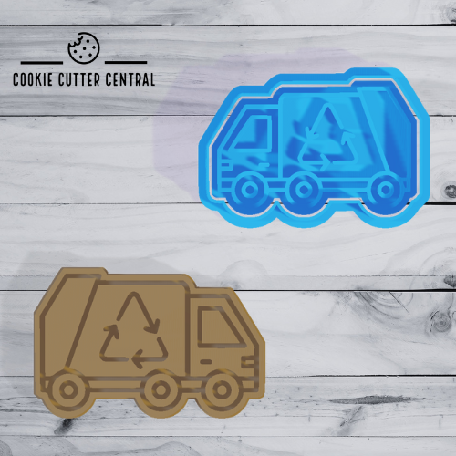 Garbage Truck Cookie Cutter and Embosser - 5.1cm x 7.8cm
