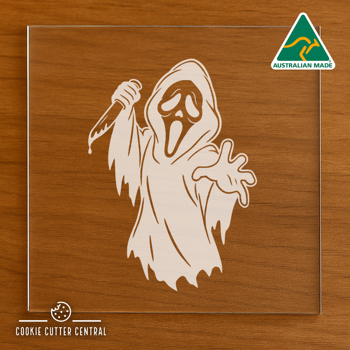 Ghostface — Scream Cookie Cutter and Acrylic Debosser - 8.5cm x 6.3cm