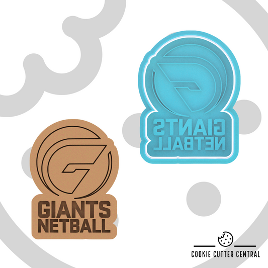 Giants Netball Team Cookie Cutter and Embosser - 8.2cm x 6.1cm