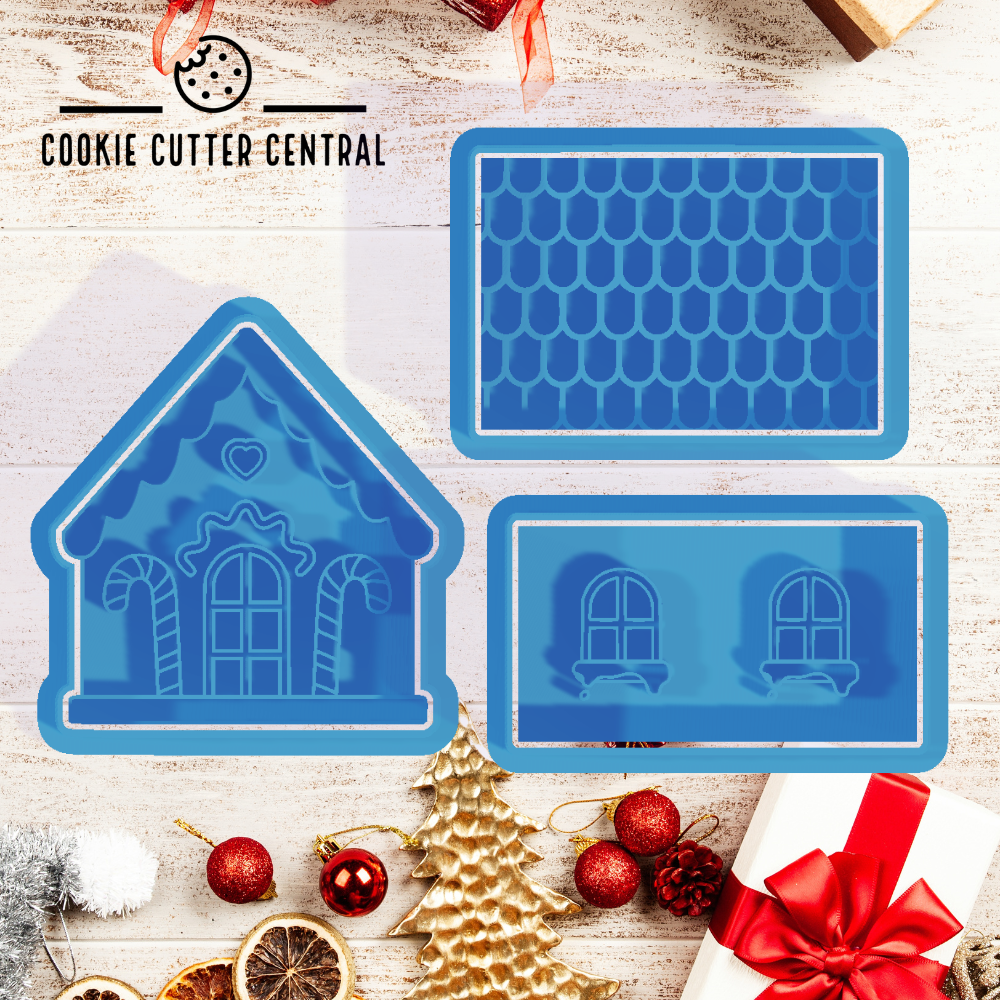 Mini Gingerbread House Cookie Cutter And Embosser Stamp Set Cookie Mini gingerbread house cookie cutter and embosser stamp set cookie