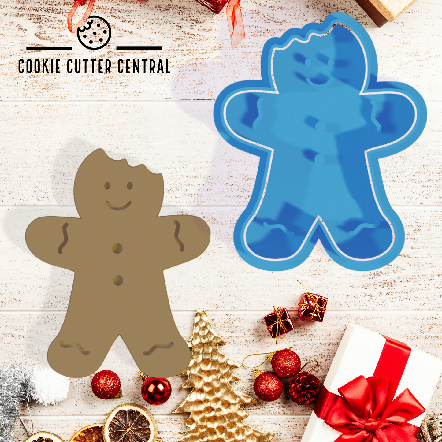 Gingerbread Man Cookie Cutter and Embosser - 9.5cm x 7.7cm