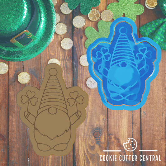Gnome with shamrock Cookie Cutter and Embosser - 8.1cm x 6.3cm