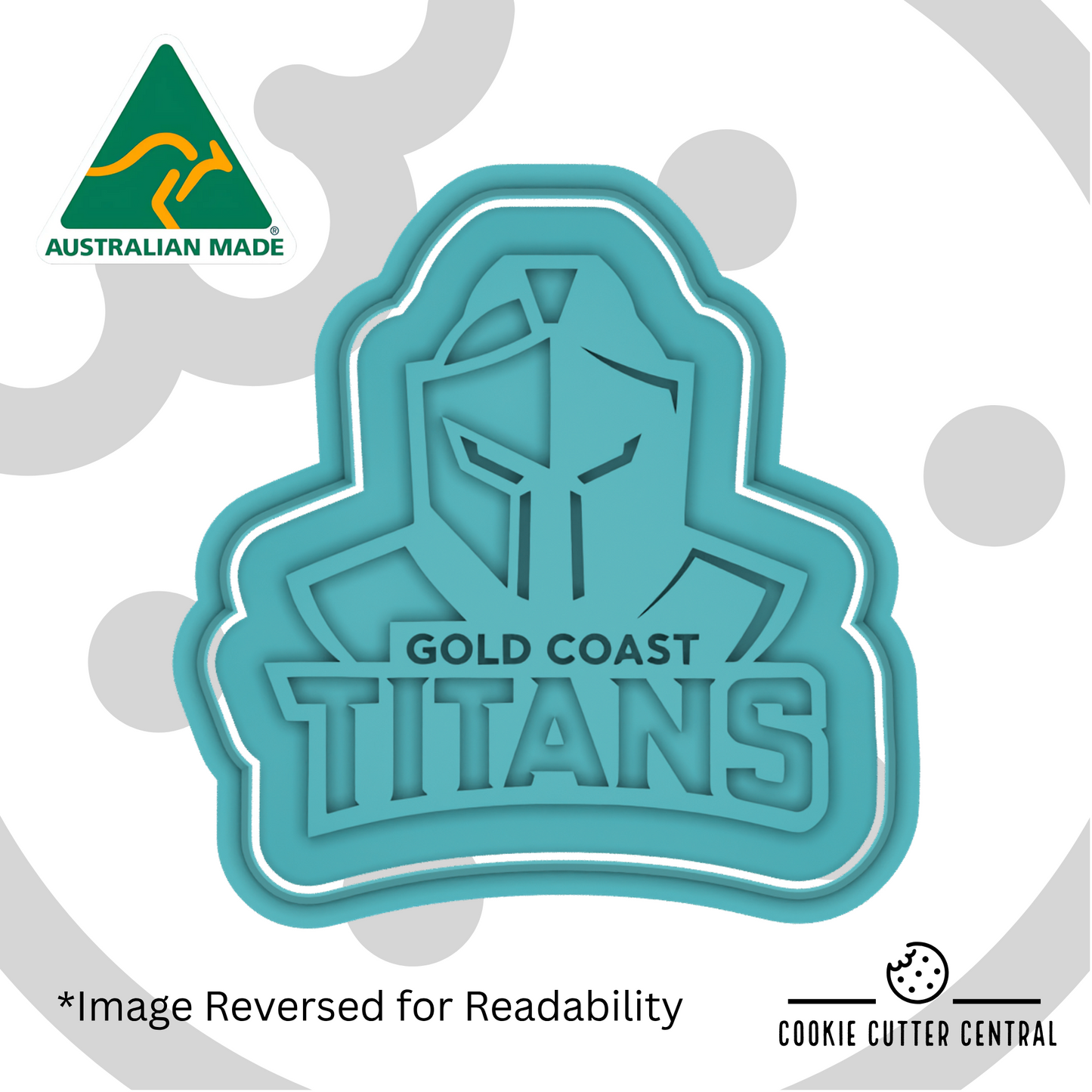 Gold Coast Titans Cookie Cutter and Embosser - 8cm x 7.8cm