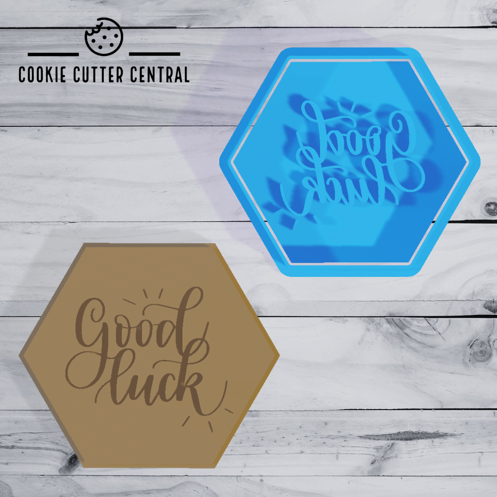 Good Luck Hexagon Cookie Cutter and Embosser - 7.5cm