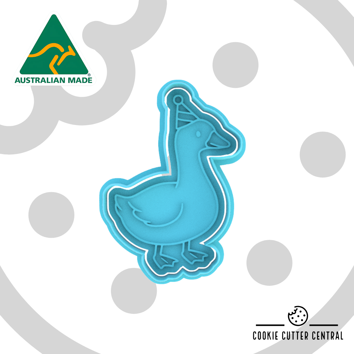 Goose with a Party Hat Cookie Cutter and Embosser - 9.5cm x 6.5cm