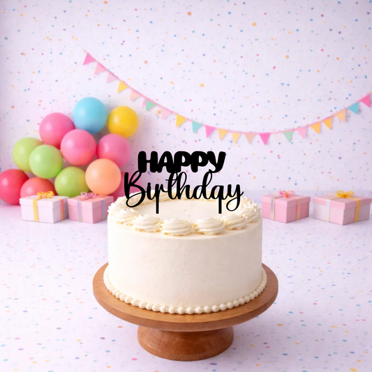 Happy Birthday - Mixed Font Cake Topper - 15cm