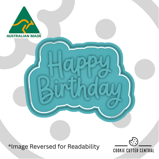 Happy Birthday Cookie Cutter and Embosser - 6.6cm x 8.9cm