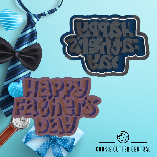 Happy Father's Day Cookie Cutter and Embosser 6.4cm x 9.5cm