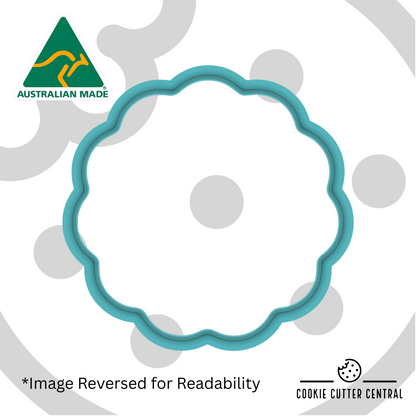 Happy Father's Day Wavy Circle Cookie Cutter for Acrylic Debosser - 6.6cm x 6.8cm