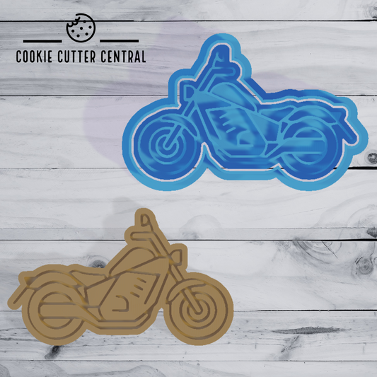 Harley Davidson Motorbike Cookie Cutter and Embosser - 5.9cm x 9.8cm