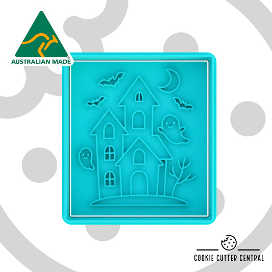 Haunted House Cookie Cutter and Embosser - 7.9cm x 7cm