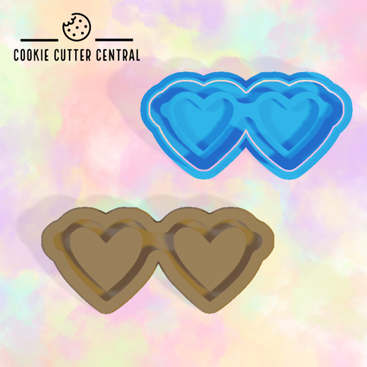 Heart Sunglasses Cookie Cutter and Embosser - 4.5cm x 9.8cm