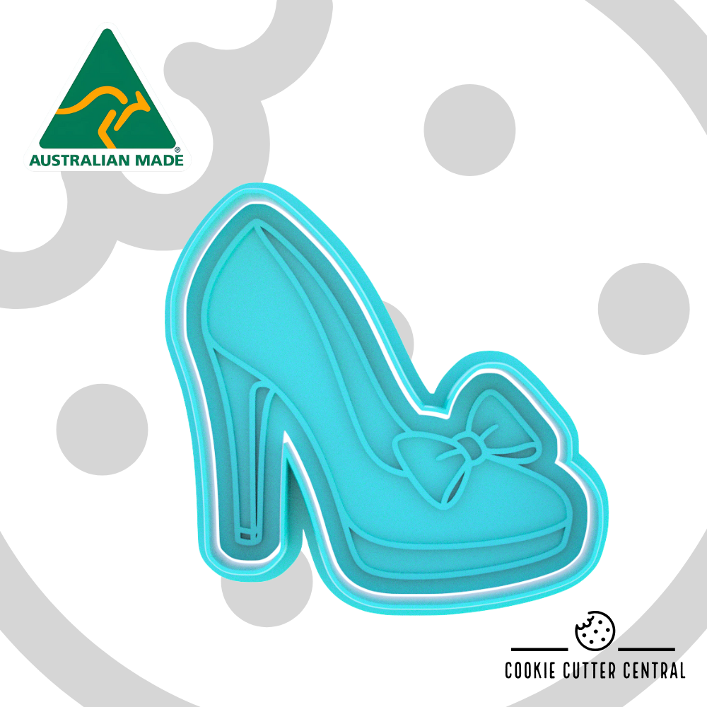High Heel Shoe with Bow Cookie Cutter and Embosser - 8.7cm x 8.9cm
