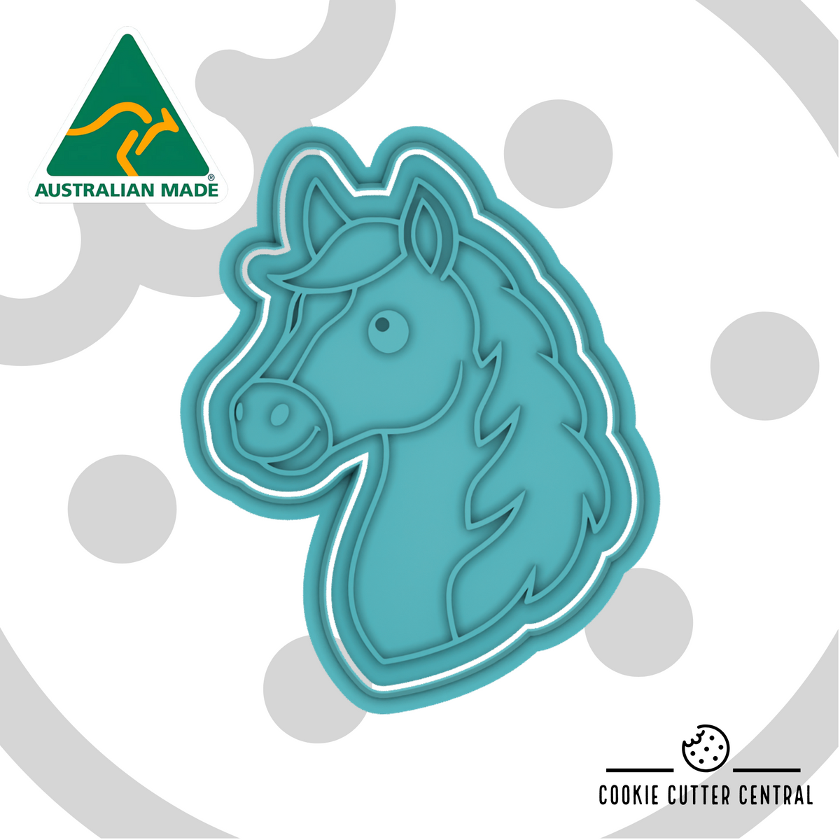 Horse Portrait Cookie Cutter and Embosser - 9.4cm x 7.5cm