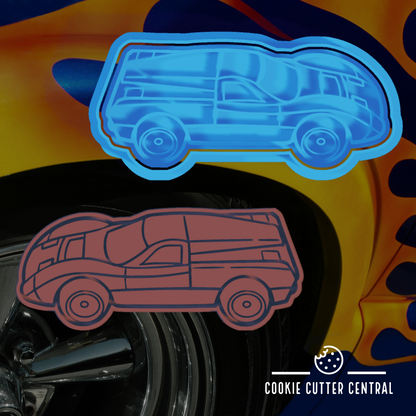 Hot Wheels Car #4 Cookie Cutter and Embosser - 4.8cmcm x 11.2cm