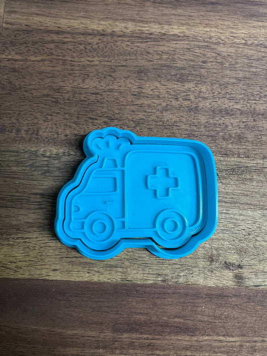 Ambulance Cookie Cutter and Embosser - 5.8cm x 7.3cm