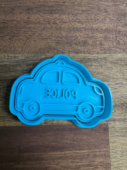 Police Car Cookie Cutter and Embosser - 5.7cm x 8.3cm