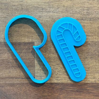 Candy Cane Christmas Cookie Cutter and Embosser - 8.8cm x 7.1cm