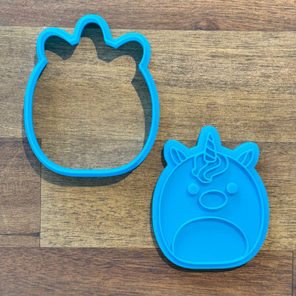 Unicorn Squishmallow Cookie Cutter and Embosser - 8.3cm x 6.8cm