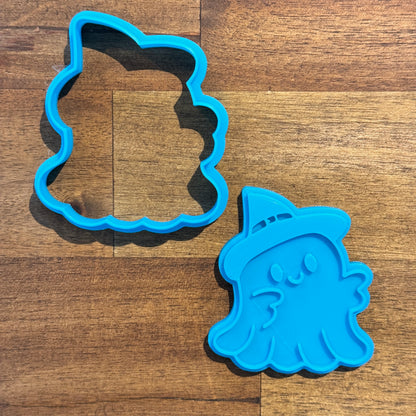 Cute Ghost Cookie Cutter and Embosser 7.1cm x 6.4cm