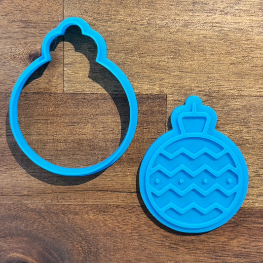 Christmas Bauble Cookie Cutter and Embosser - 7.8cm x 6.1cm