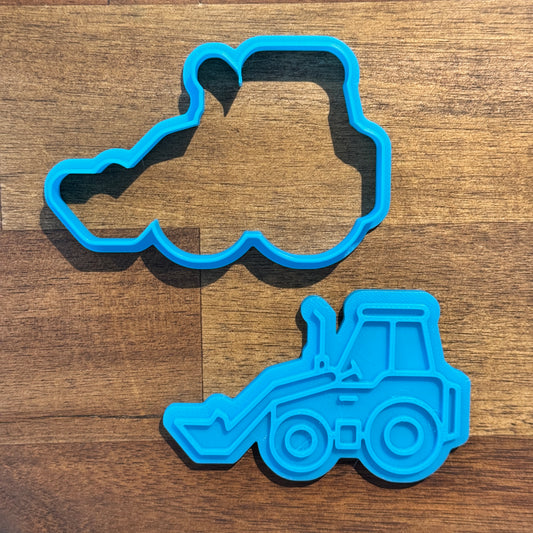 Bulldozer Cookie Cutter and Embosser - 5.7cm x 9cm