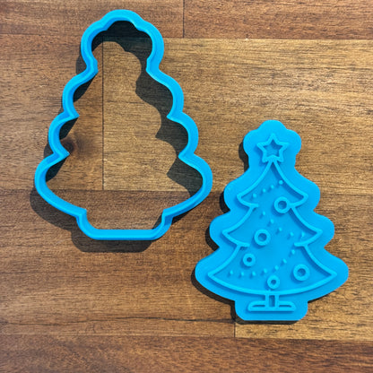 Christmas Tree 2 Cookie Cutter and Embosser - 8.5cm x 6.4cm