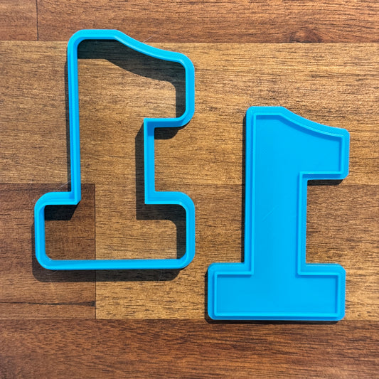 Number 1 Cookie Cutter and Embosser - 9.8cm x 6.3cm