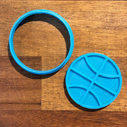 Basketball Cookie Cutter and Embosser - 6.5cm Round