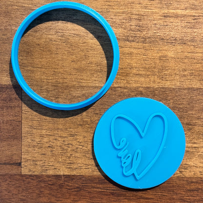 Heart with love Cookie Cutter and Embosser - 6.5cm Round