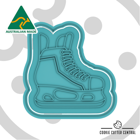 Ice Hockey Skate Cookie Cutter and Embosser - 7.9cm x 7.6cm