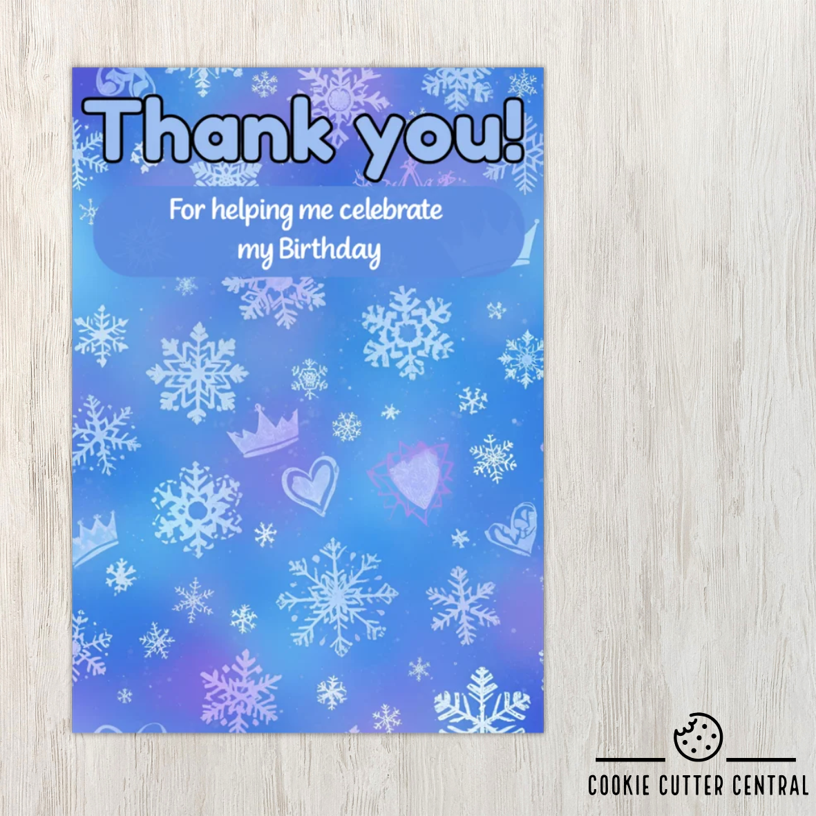 Ice Princess Thank You Cookie Backing Cards – Pack of 10