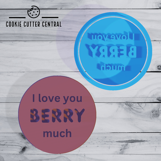 I love you BERRY much Cookie Cutter and Embosser 6.5cm