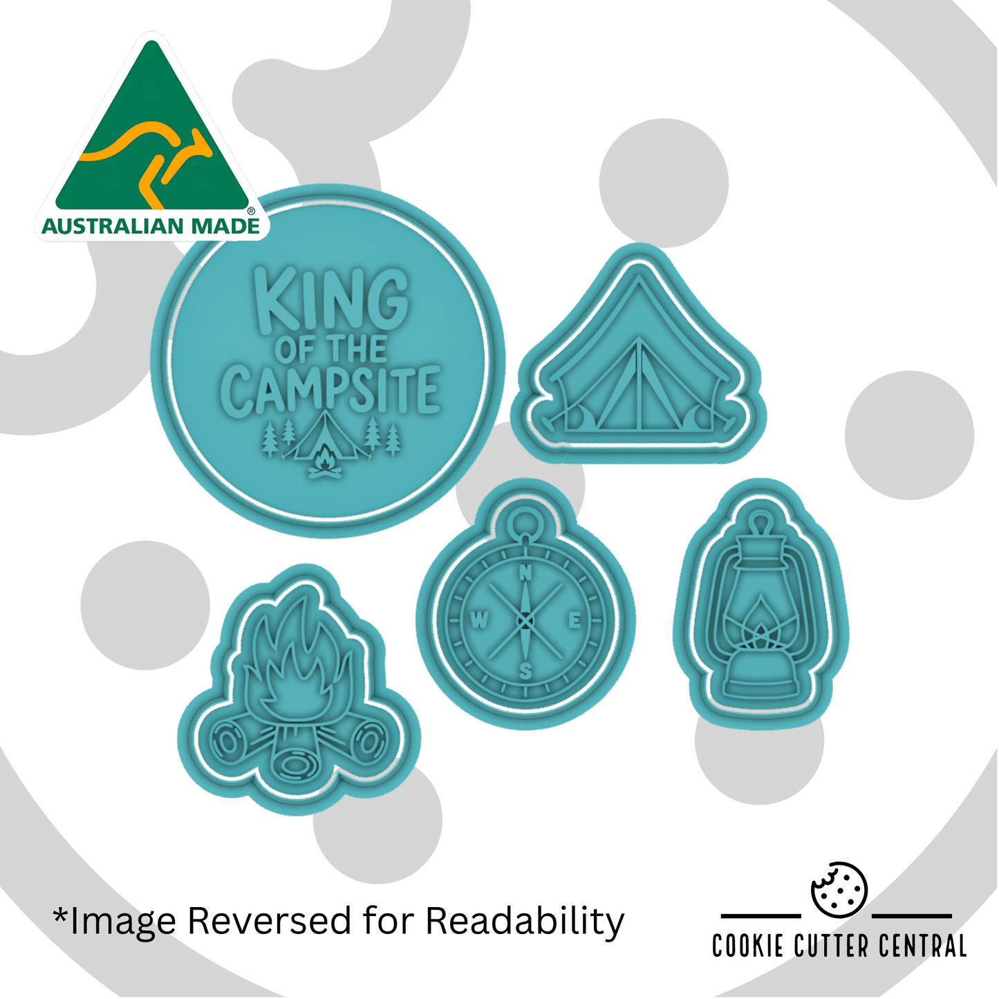 King of the Campsite Cookie Cutter and Embosser Set - 5 PC