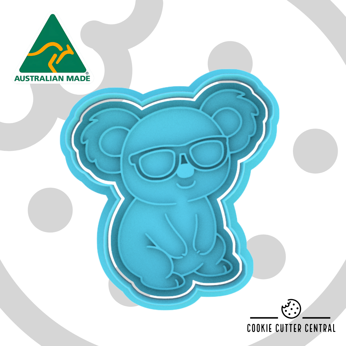 Koala with Sunglasses Cookie Cutter and Embosser - 7.5cm x 6.7cm