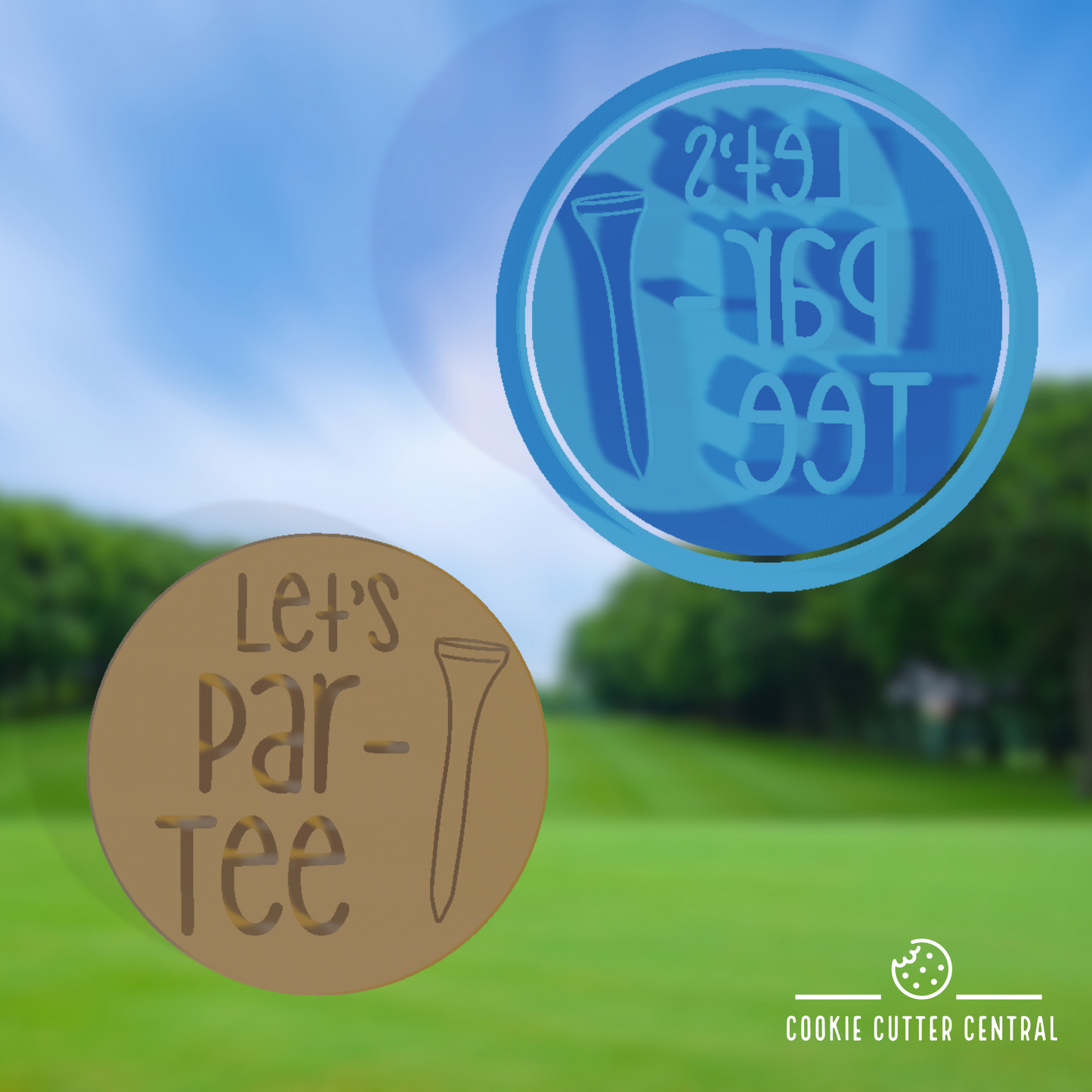 Let's Par-tee Golf Cookie Cutter and Embosser - 6.5cm Round