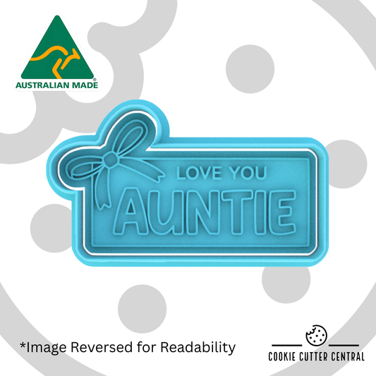 Auntie with Bow Cookie Cutter and Embosser - 9.1cm x 5cm