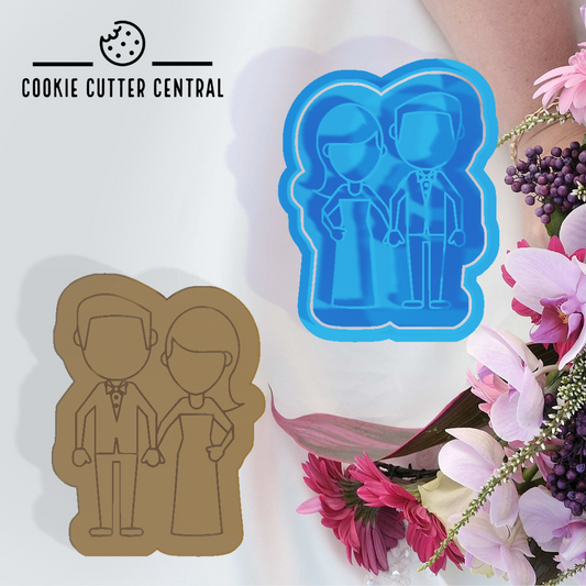 Married Couple Cookie Cutter and Embosser - 8.3cm x 6.3cm