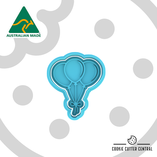 Mini Balloons Cookie Cutter and Embosser - 6.3cm x 5.3cm