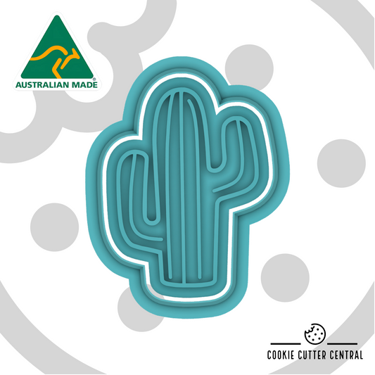 Mini Cactus Cookie Cutter and Embosser - 5.3cm x 3.9cm