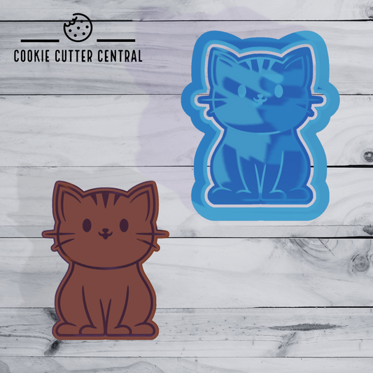 Mini Cat Cookie Cutter and Embosser - 4.9cm x 3.9cm