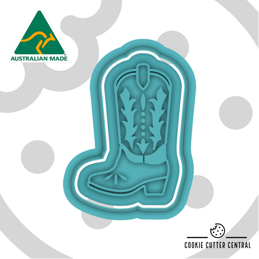 Mini Cowgirl Boot Cookie Cutter and Embosser - 5.4cm x 3.7cm