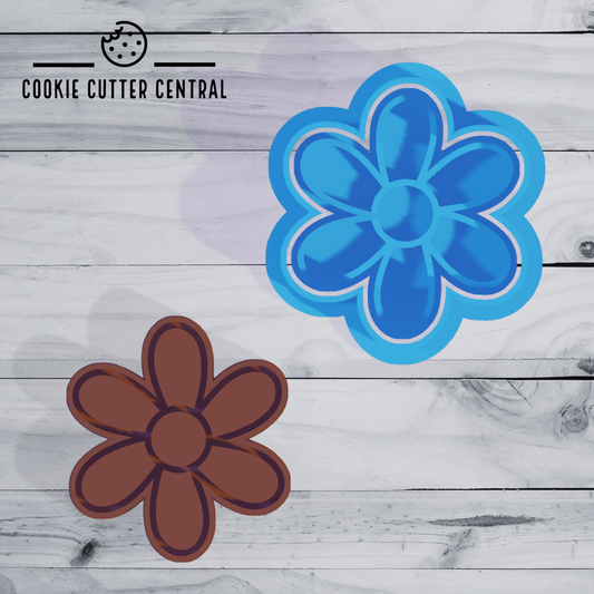 Mini Flower Cookie Cutter and Embosser - 5cm x 4.6cm