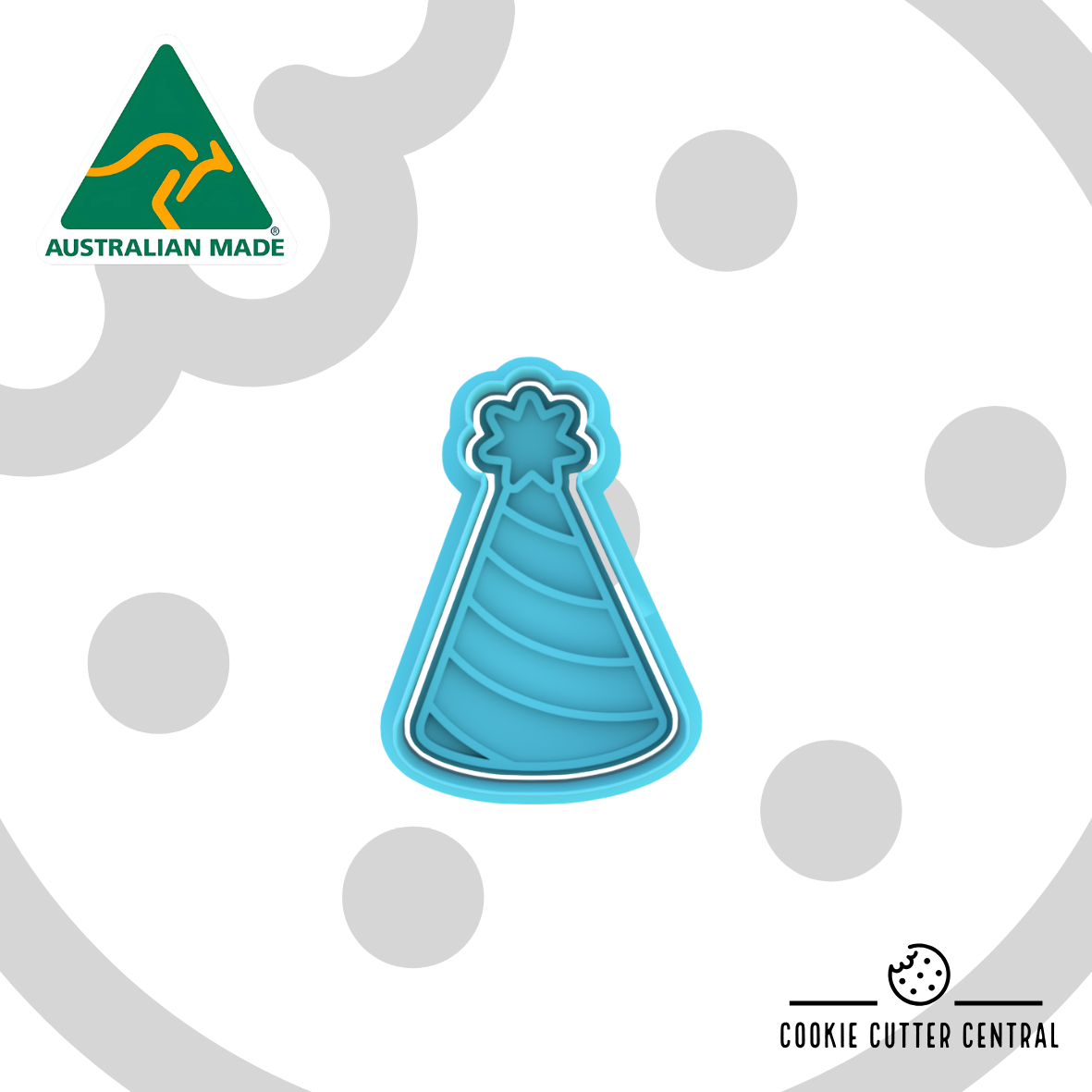 Mini Party Hat Cookie Cutter and Embosser - 6.5cm x 4.4cm