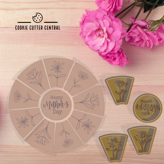 Mother's Day Cookie Platter - 7cm Circle 6.66cm Wedges