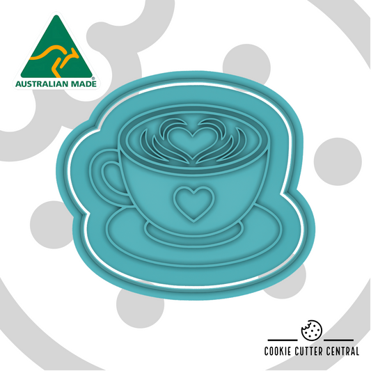 Mug of Coffee Cookie Cutter and Embosser - 7cm x 8cm