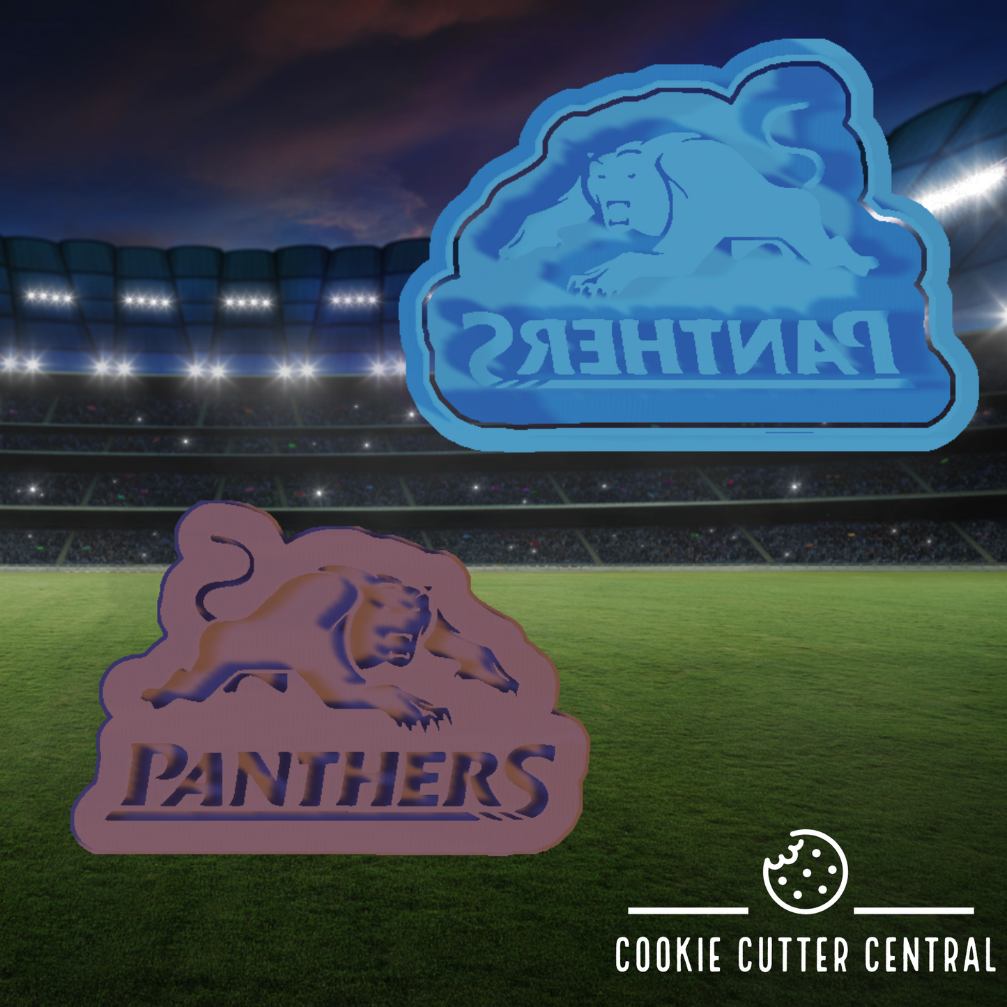 NRL Penrith Panthers Cookie Cutter and Embosser - 6.3cm x 9.2cm