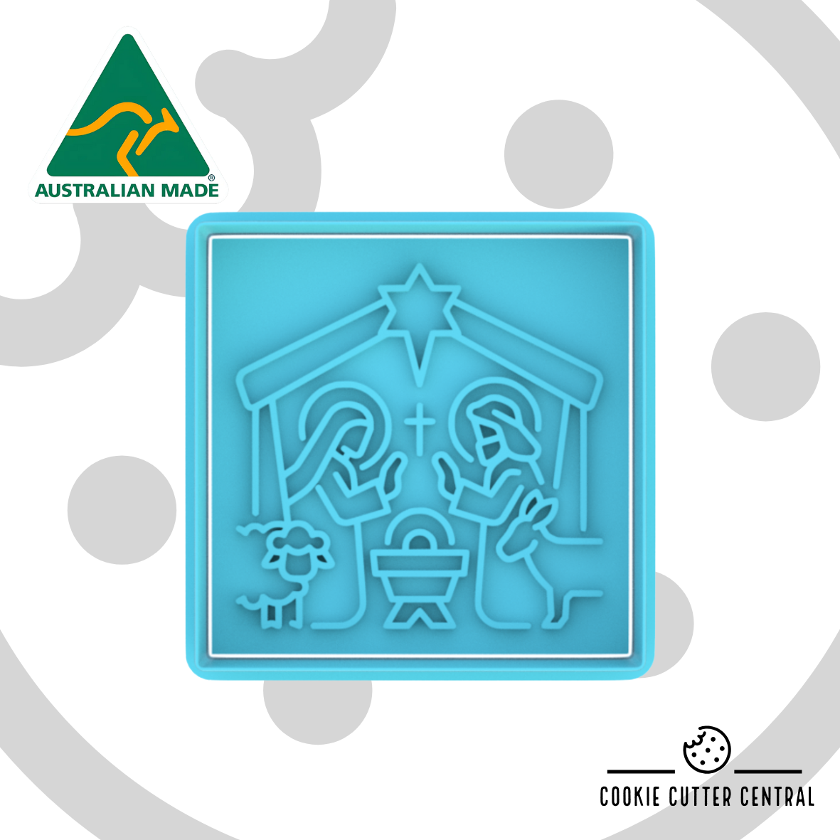 Nativity Scene Cookie Cutter and Embosser - 7.5cm Square