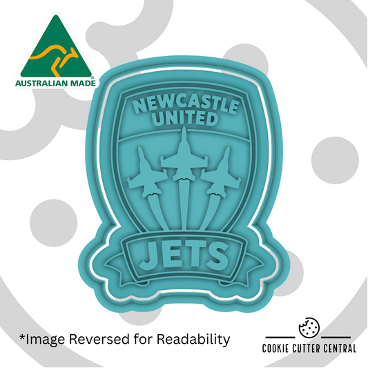 Newcastle Jets FC Cookie Cutter and Embosser - 8.1cm x 6.5cm