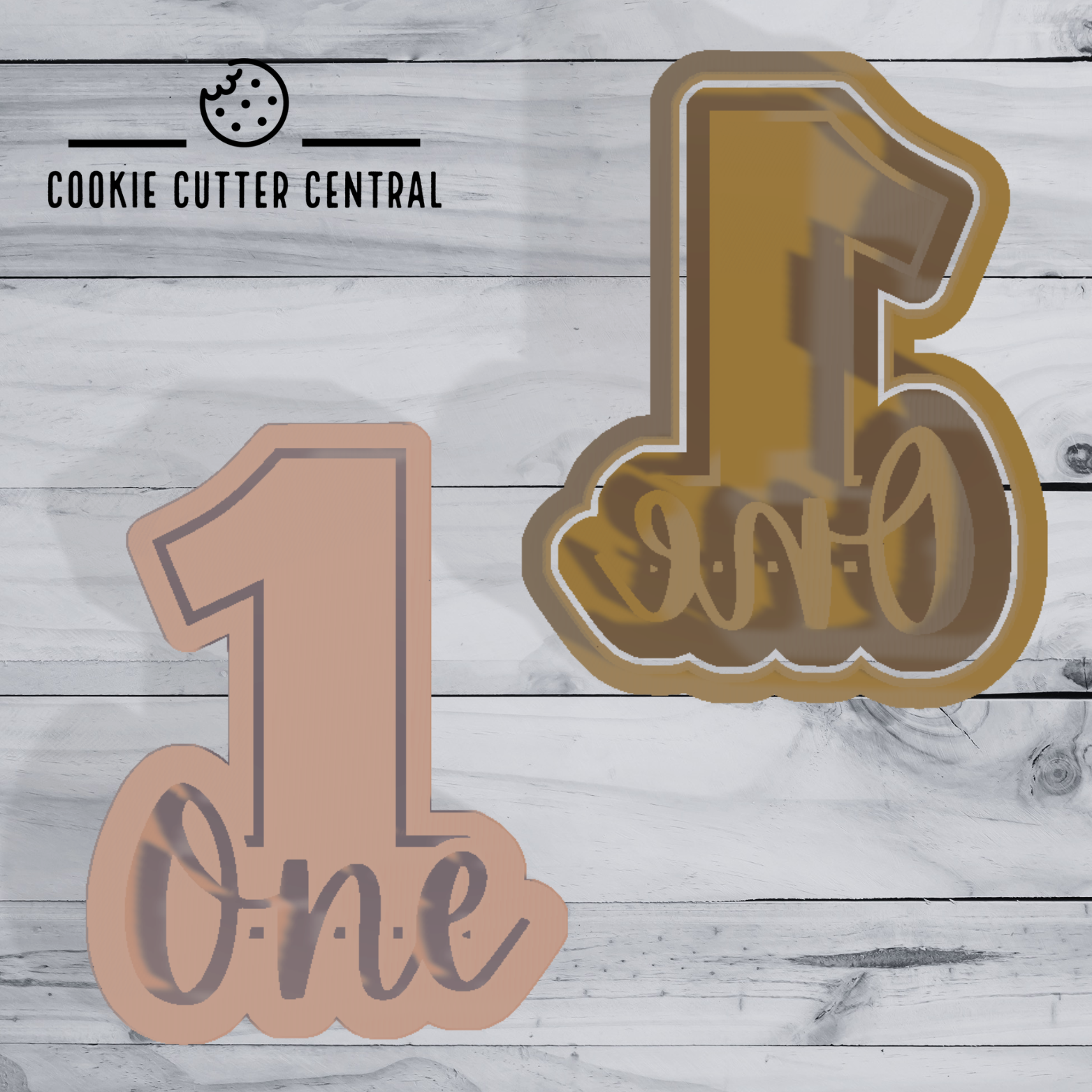 Number 1 with Cursive Number Text Cookie Cutter and Embosser - 8cm x 6 ...